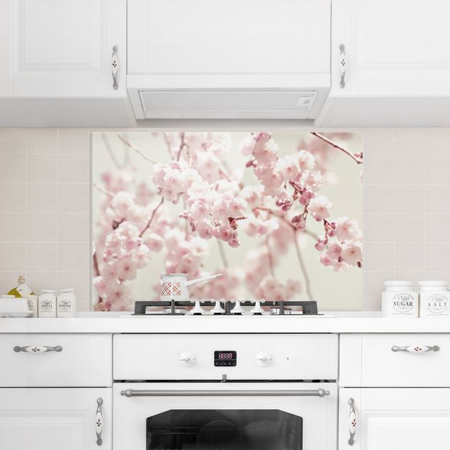 Painel anti-salpicos de cozinha flores Dancing Cherry Blossoms