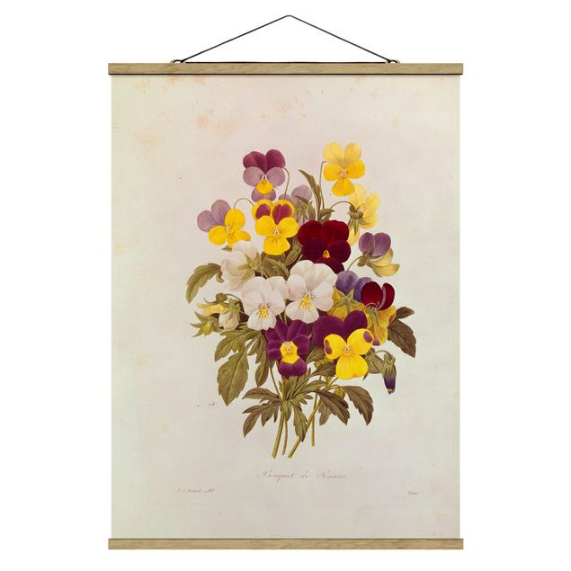 quadro com flores Pierre Joseph Redoute - Bouquet Of Pansies