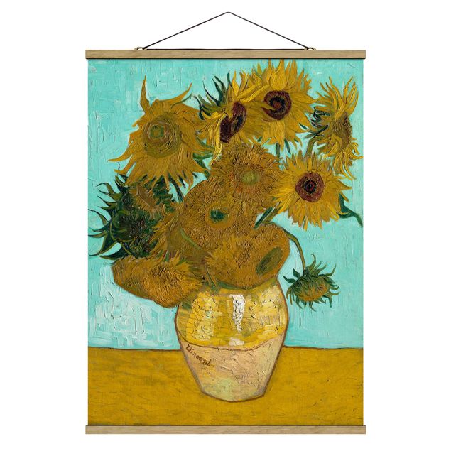 Quadros movimento artístico Pontilhismo Vincent van Gogh - Sunflowers