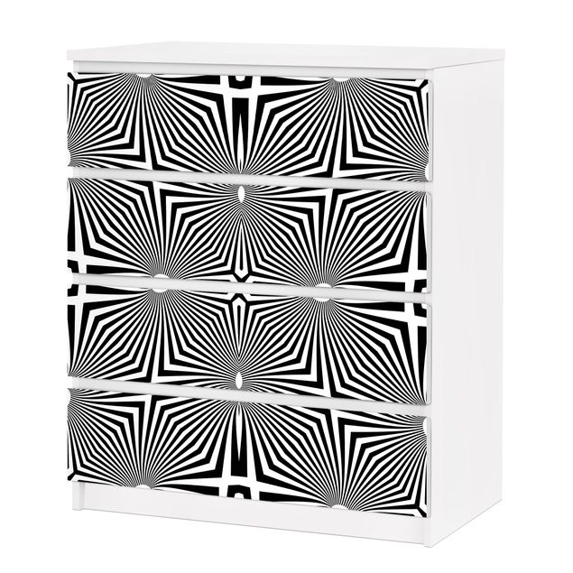 Papel autocolante para móveis Abstract Ornament Black And White