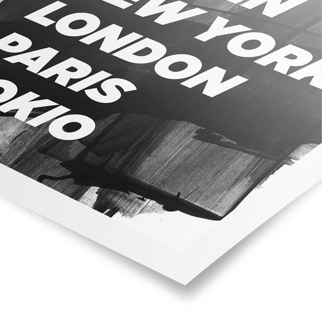 Posters em preto e branco Berlin New York London