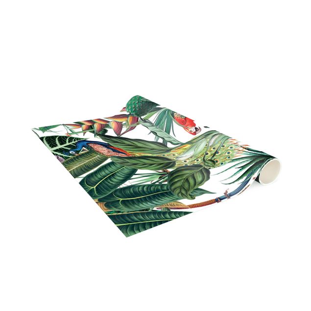 tapete para sala moderno Colourful Tropical Rainforest Pattern