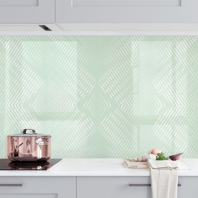decoraçoes cozinha Rhombic Pattern With Stripes In Mint Colour II