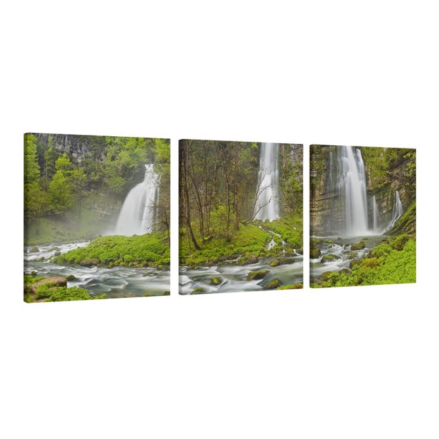 Telas decorativas paisagens Waterfalls Cascade De Flumen