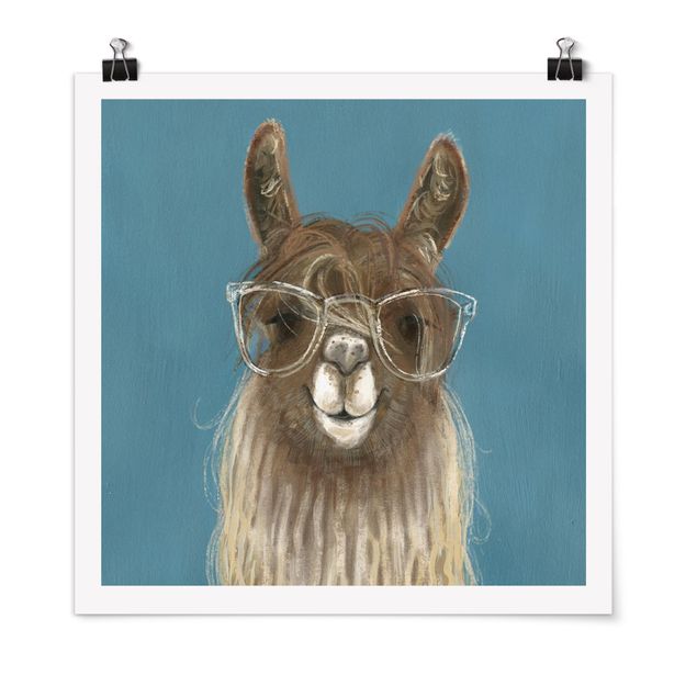 Posters animais Lama With Glasses III