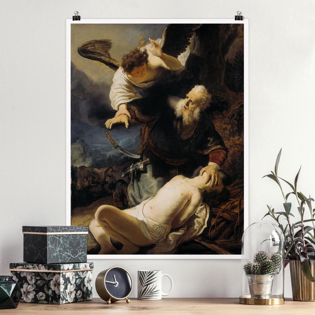 Quadros movimento artístico Barrocco Rembrandt van Rijn - The Angel prevents the Sacrifice of Isaac