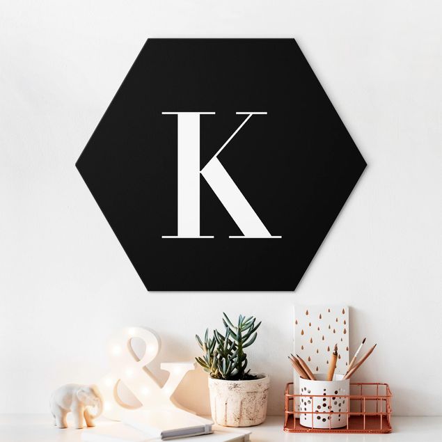 Quadros com letras Letter Serif Black K