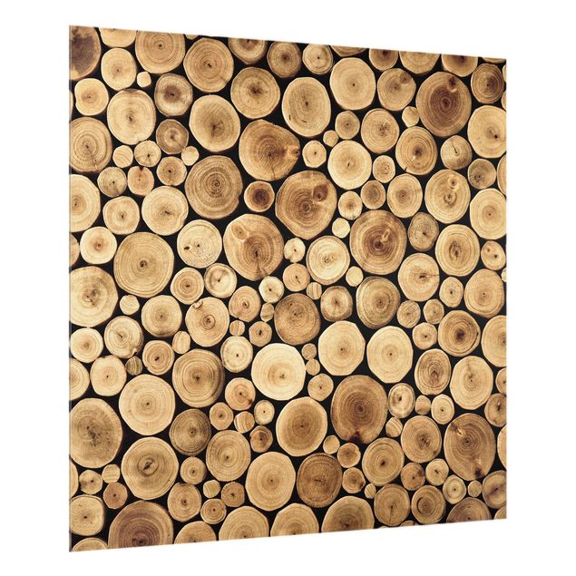 Painel anti-salpicos de cozinha imitação madeira Homey Firewood