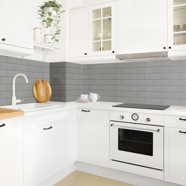 Backsplash de cozinha imitação azulejos Ceramic Tiles Light Grey