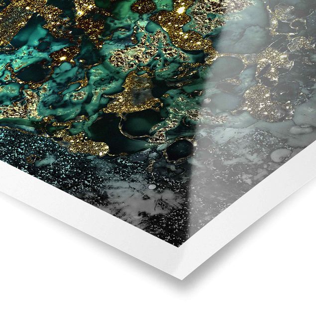 Posters abstratos Golden Sea Islands Abstract