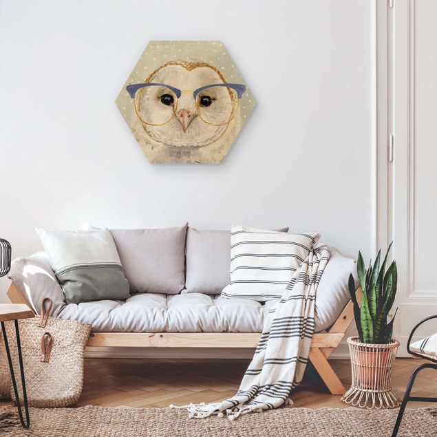 decoração quadros Animals With Glasses - Owl