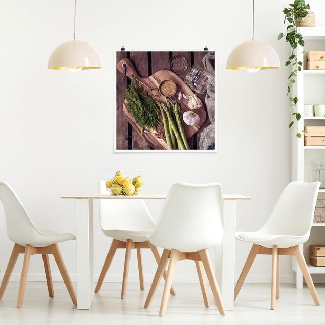 decoraçao para parede de cozinha Asparagus Rustic
