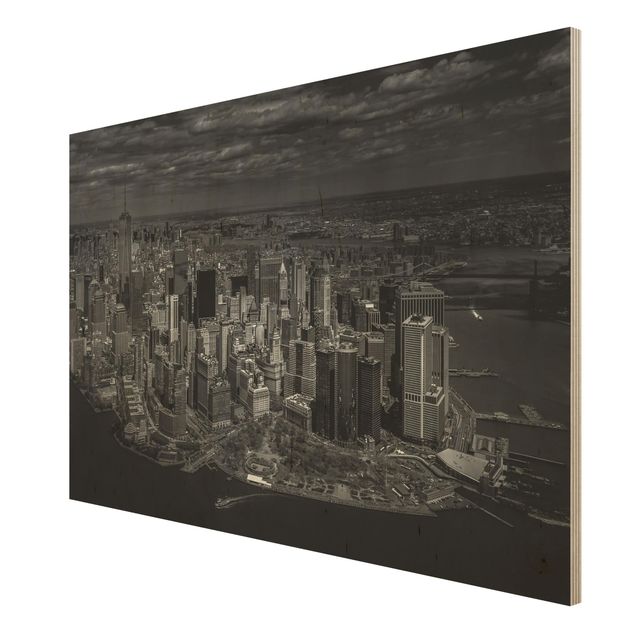 quadros em madeira para decoração New York - Manhattan From The Air