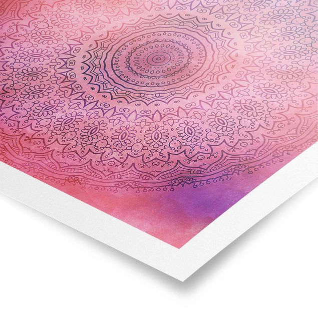 Quadros de Andrea Haase Watercolour Mandala Light Pink Violet