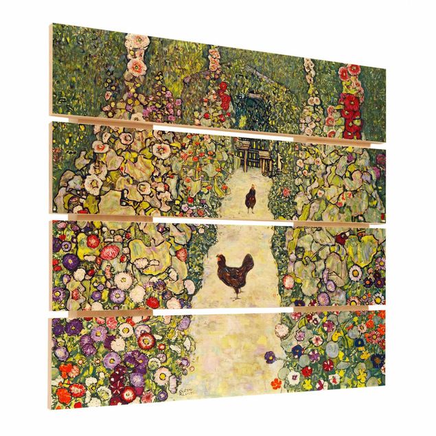 Quadros de Gustav Klimt Gustav Klimt - Garden Path with Hens