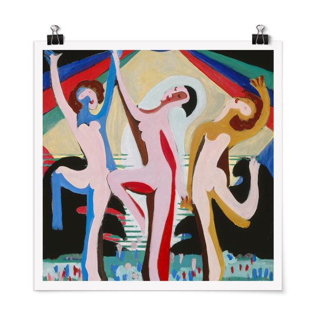 Quadros atos e eróticos Ernst Ludwig Kirchner - colour Dance