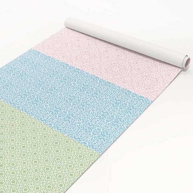 Papel autocolante para móveis padrões 3 Arabian Pattern In Pastel Colours - Rosé Mint Pastel Blue