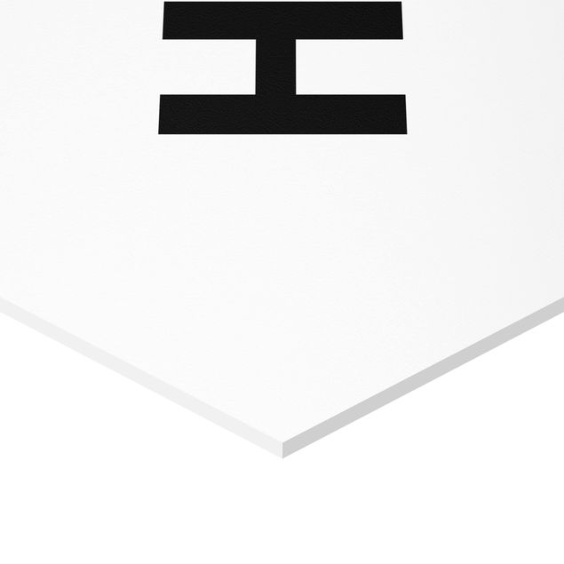 Quadros hexagonais Letter White H