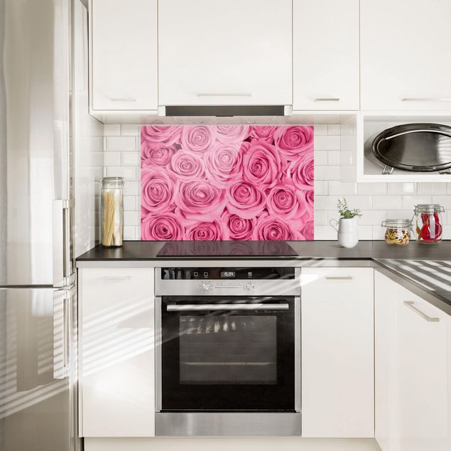 Painel anti-salpicos de cozinha flores Pink Roses