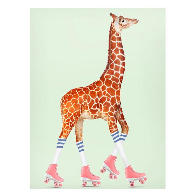 Decoração para quarto infantil Giraffe With Roller Skates