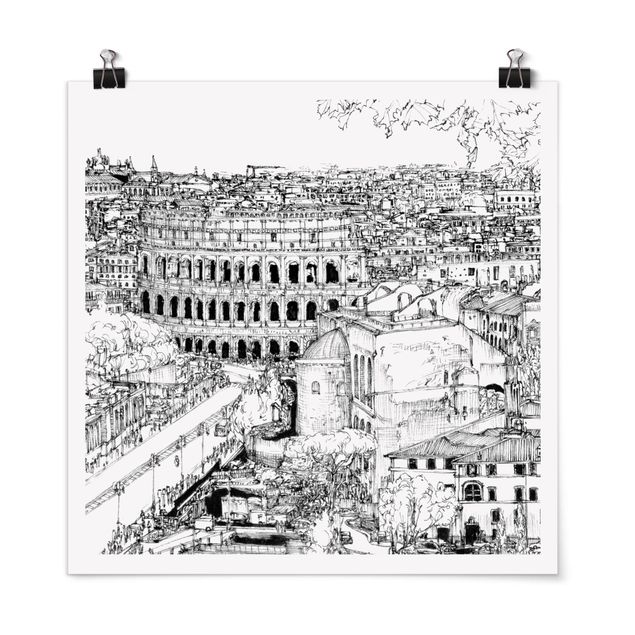 Posters cidades e paisagens urbanas City Study - Rome