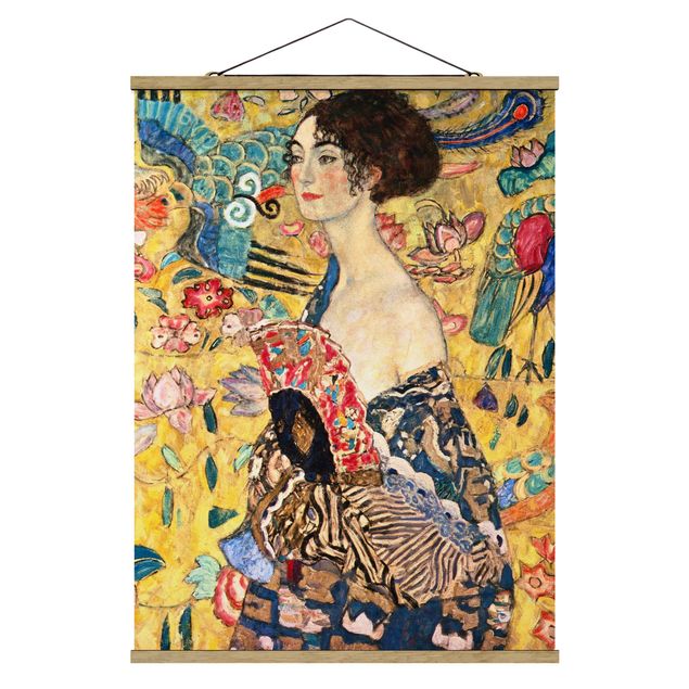 Quadros famosos Gustav Klimt - Lady With Fan