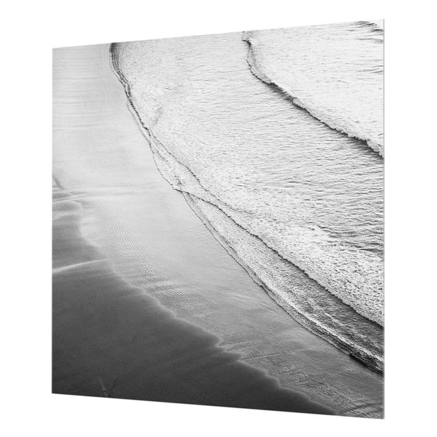 Painel anti-salpicos de cozinha Soft Waves On The Beach Black And White