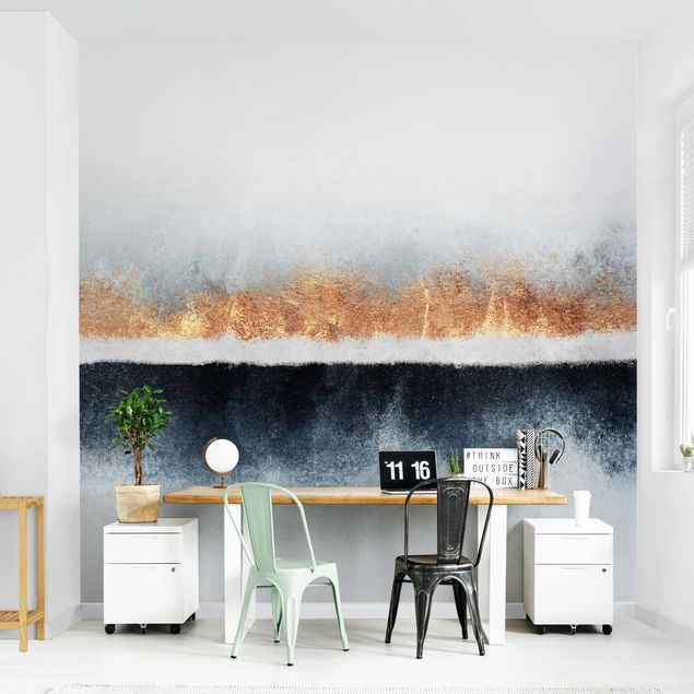papel de parede moderno Golden Horizon Watercolour