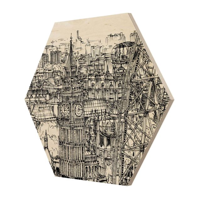 Quadros hexagonais City Study - London Eye