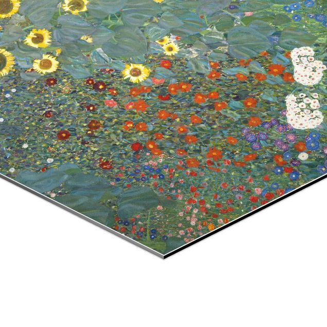 quadros decorativos verde Gustav Klimt - Garden Sunflowers