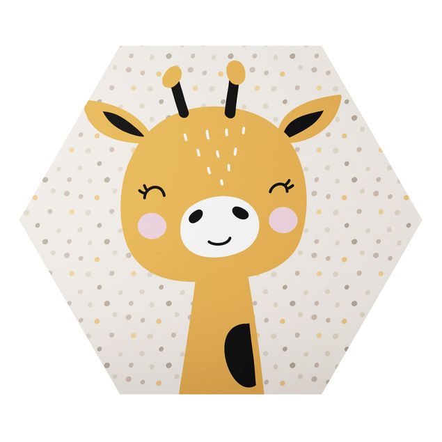 Quadros em amarelo Baby Giraffe
