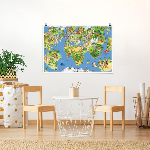 Posters mapa-múndi Great and Funny Worldmap