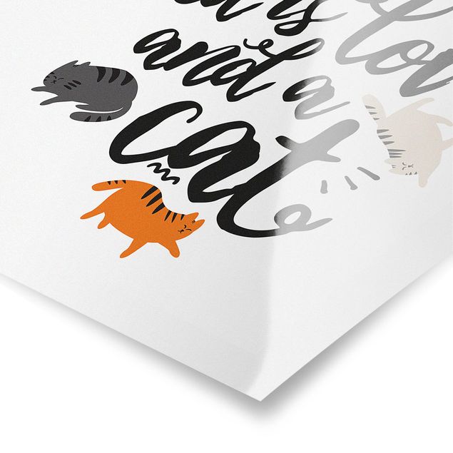 Quadros decorativos All You Need Is Love And A Cat