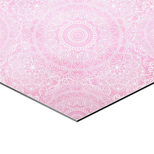 decoração quadros Pattern Mandala Light Pink