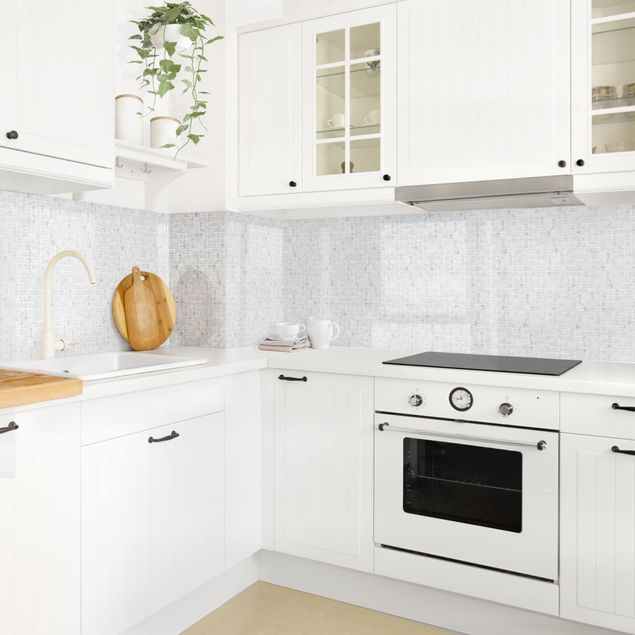 Backsplash de cozinha imitação pedra Mosaic Tile Marble Look Bianco Carrara