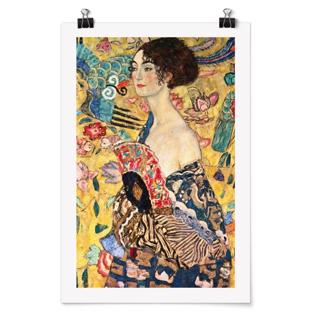 Posters quadros famosos Gustav Klimt - Lady With Fan