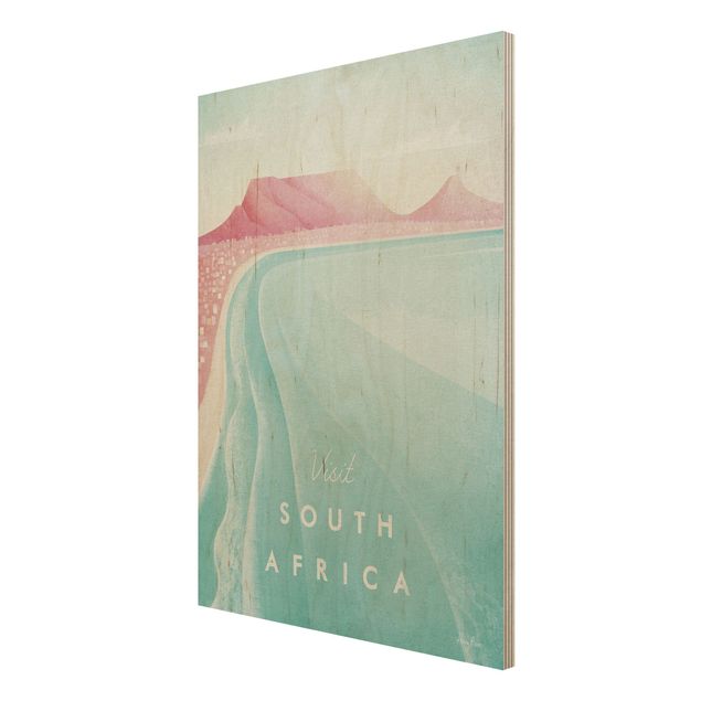 Quadros em madeira vintage Travel Poster - South Africa