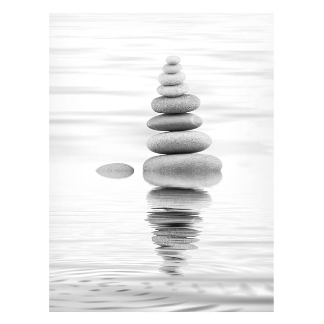 Quadros magnéticos imitação pedra Stone Tower In Water Black And White