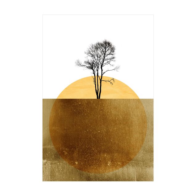 Tapetes naturais Golden Sun With Tree