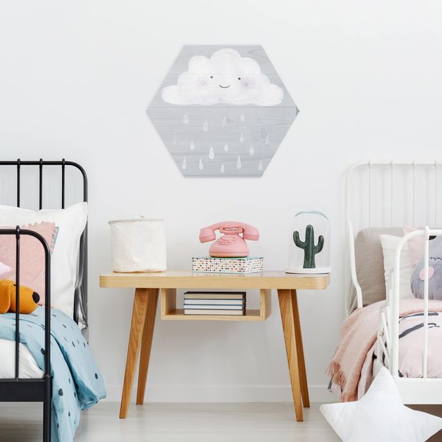 quadros decorativos para sala modernos Cloud With Silver Raindrops