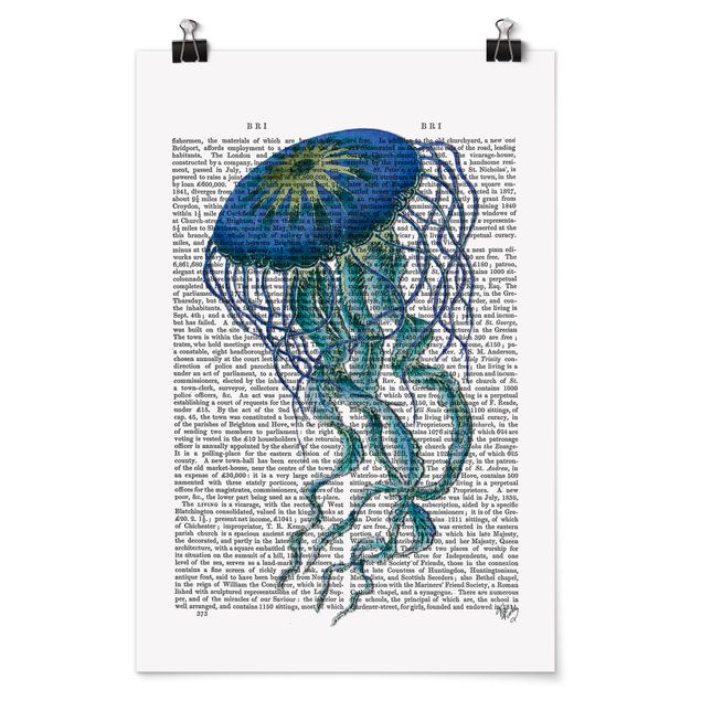 Quadros com frases Animal Reading - Jellyfish