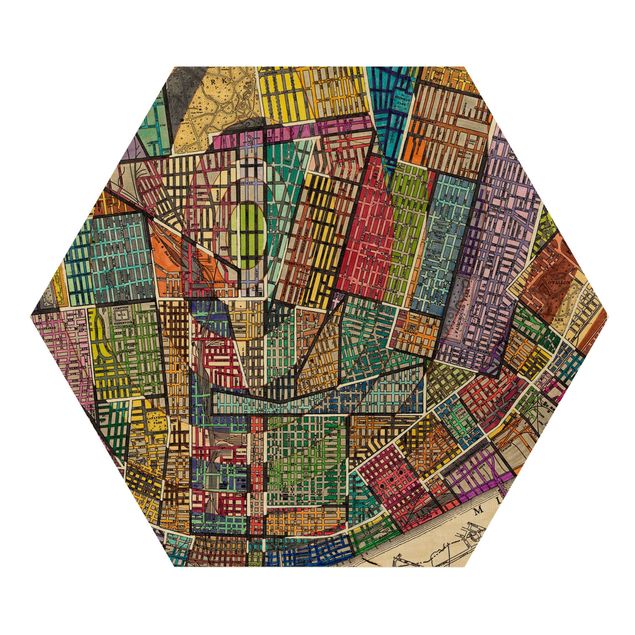Quadros hexagonais Modern Map Of St. Louis