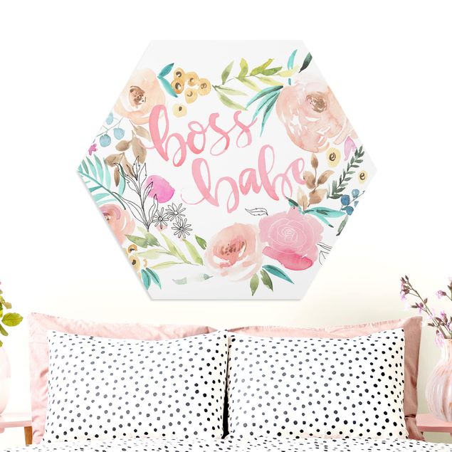 decoração para quartos infantis Pink Flowers - Boss Babe