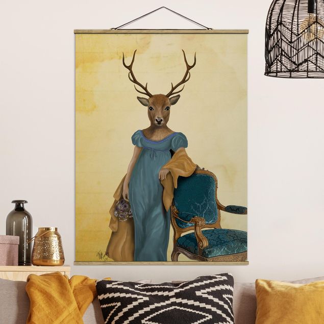 decoraçao para parede de cozinha Animal Portrait - Deer Lady
