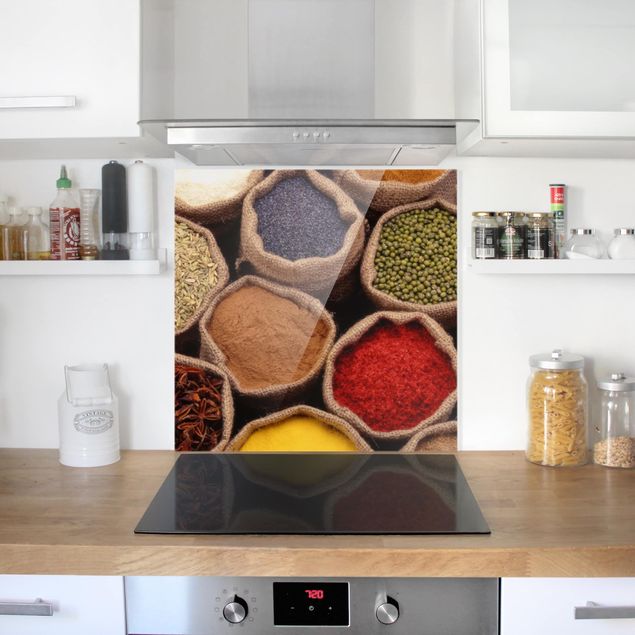 Painel anti-salpicos de cozinha temperos e ervas aromáticas Colourful Spices