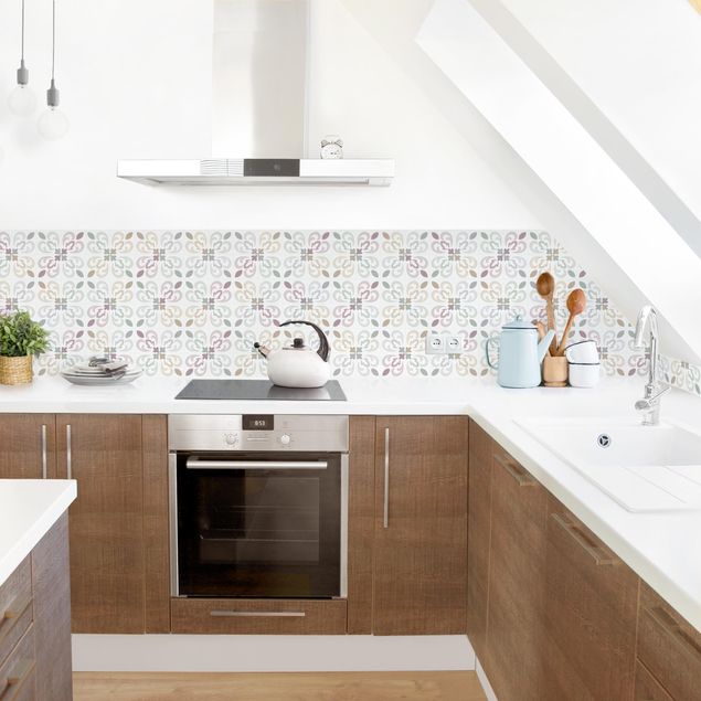 Backsplash de cozinha imitação azulejos Geometrical Tiles - Padua