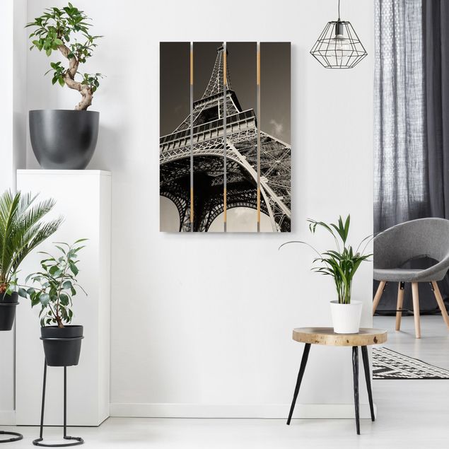 quadros em madeira para decoração Eiffel tower