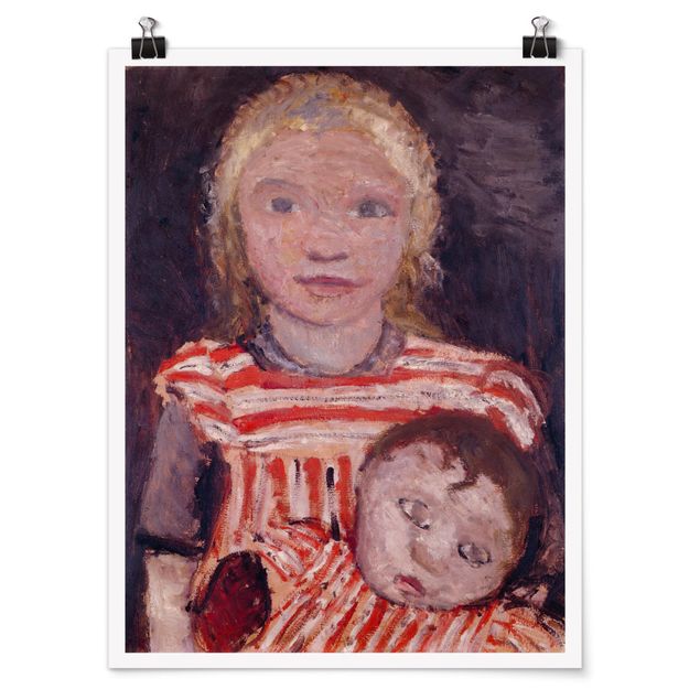 Posters quadros famosos Paula Modersohn-Becker - Girl with Doll