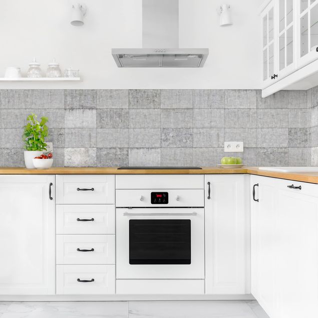 Backsplash de cozinha imitação pedra Concrete Brick Look Grey