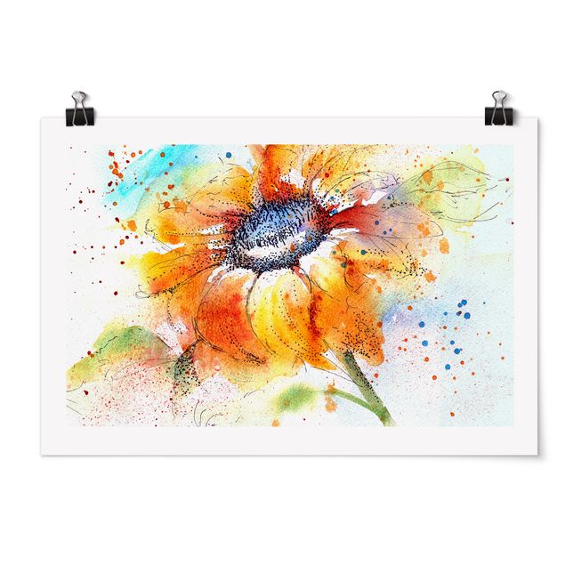 Quadros florais Painted Sunflower